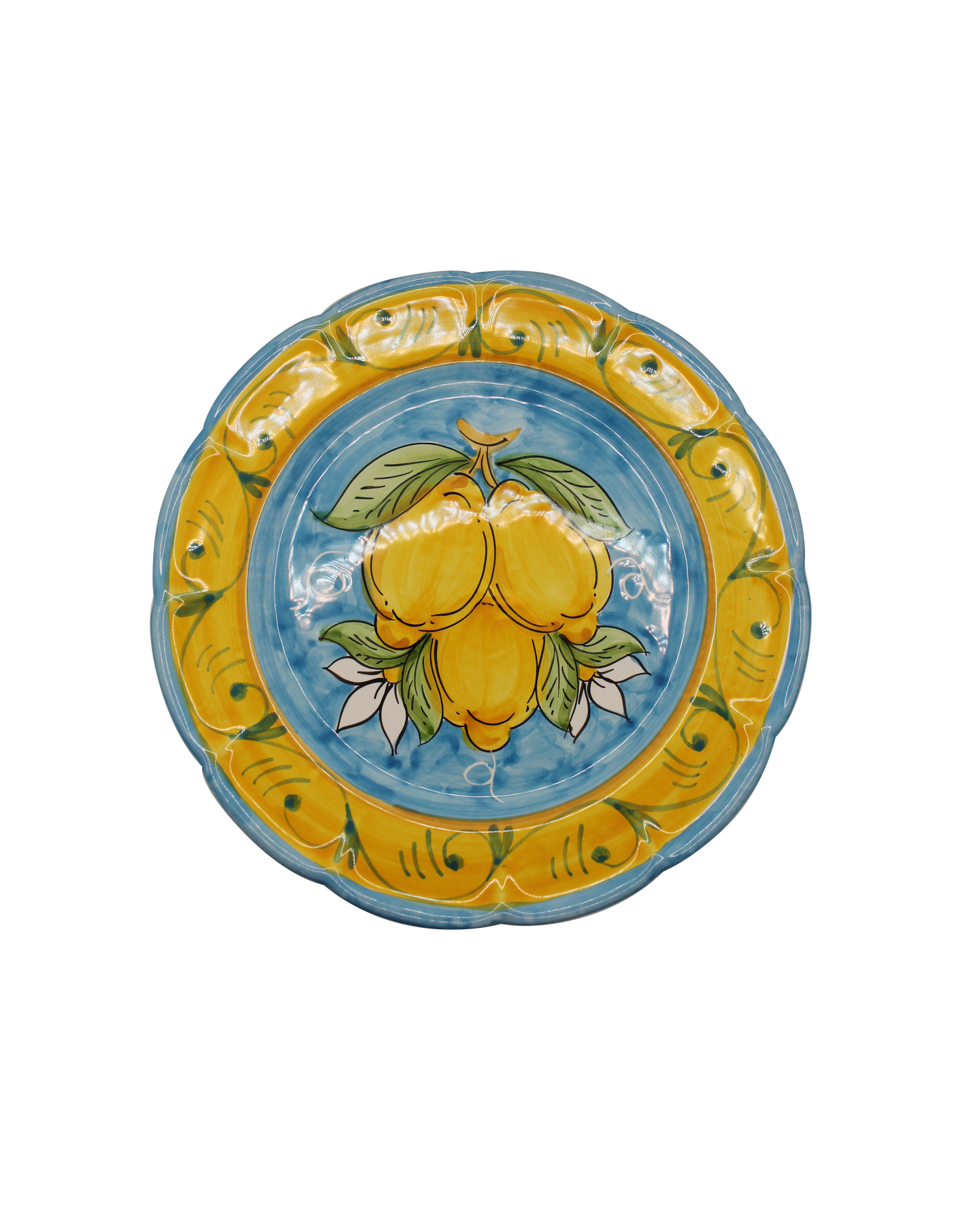 Dinner plate Lemons light blu 26cm (10,4in)