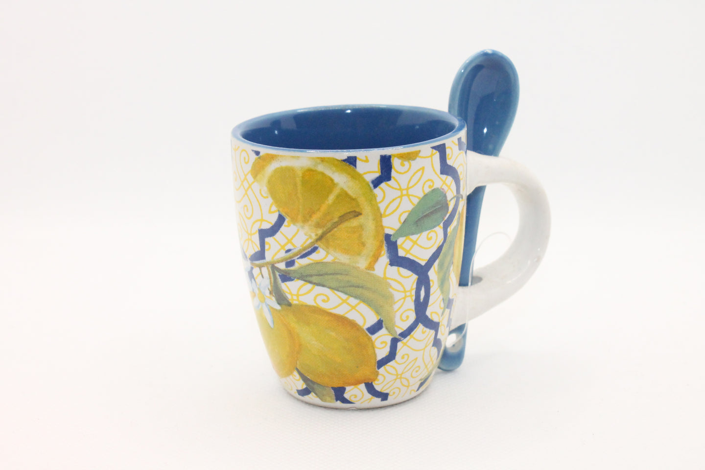 Cup with teaspoon Blu Lemons